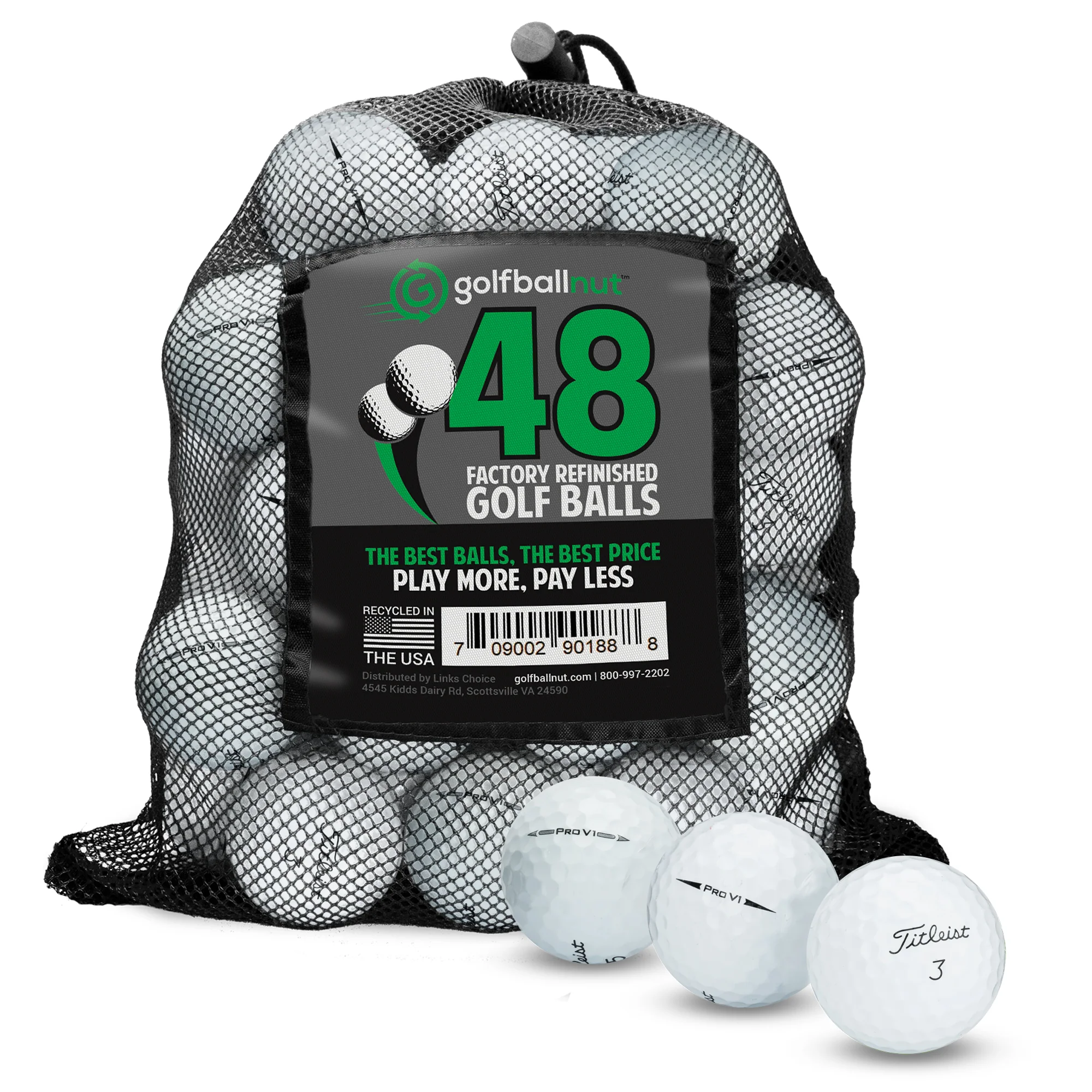 Factory Refinished Titleist Pro V1 Golf Balls - Bulk Mesh Bags - Image 3