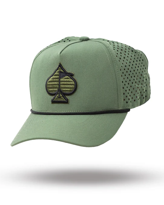Perforated Rope Hat - Olive